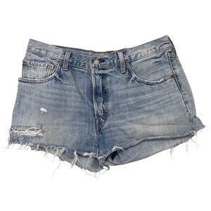 Levi's 501 Women's Cuttoff Raw Hem Distressed Buttonfly Shorts Size 32 90s Y2K
